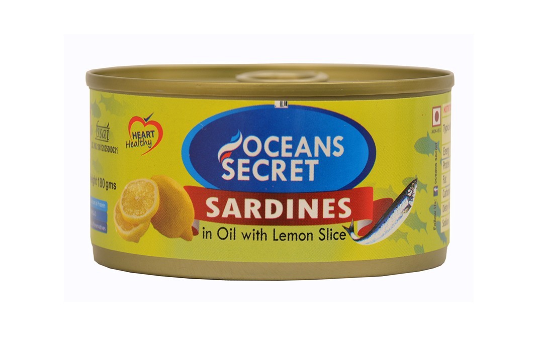 Oceans Secret Sardines In Oil With Lemon Slice   Tin  180 grams